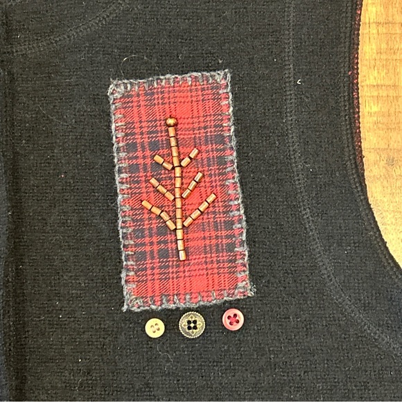 Vintage Woolrich Wool Sweater Vest Cabin Christmas Bear Size Medium - Picture 6 of 10